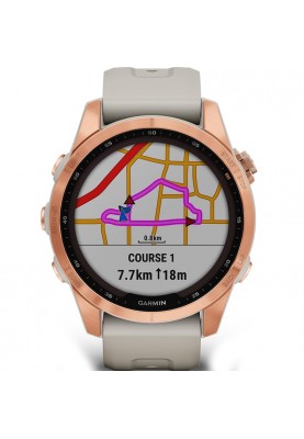 Смарт-годинник Garmin Fenix 7S Solar Rose Gold with Light Sand Band (010-02539-11)