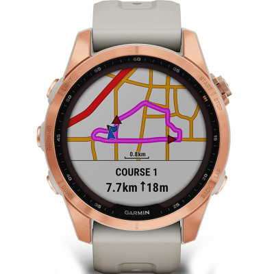 Смарт-годинник Garmin Fenix 7S Solar Rose Gold with Light Sand Band (010-02539-11)