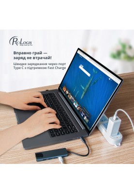 Док-станція ProLogix (PR-WUC-103B) 5 in 1 USB3.1 Type C to HDMI+2*USB3.0+USB C PD+Lan