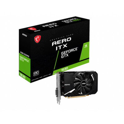 Відеокарта GF GTX 1630 4GB GDDR6 Aero ITX OC MSI (GeForce GTX 1630 AERO ITX 4G OC)