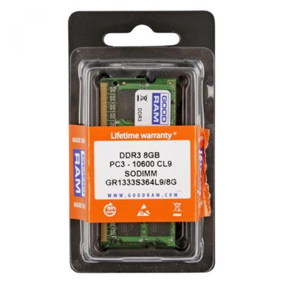 Модуль памяти SO-DIMM 8Gb/1333 DDR3 GOODRAM (GR1333S364L9/8G) OEM Модуль памяти SO-DIMM 8Gb/1333 DDR3 GOODRAM (GR1333S364L9/8G) OEM