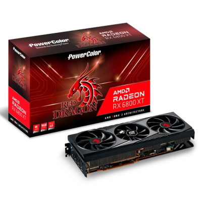 Відеокарта AMD Radeon RX 6800 XT 16GB GDDR6 Red Dragon PowerColor (AXRX 6800XT 16GBD6-3DHR/OC)