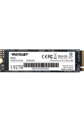 Накопичувач SSD 1.92TB Patriot P310 M.2 2280 PCIe NVMe 3.0 x4 TLC (P310P192TM28)