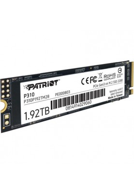 Накопичувач SSD 1.92TB Patriot P310 M.2 2280 PCIe NVMe 3.0 x4 TLC (P310P192TM28)