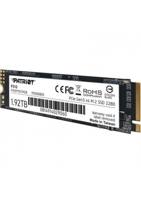 Накопичувач SSD 1.92TB Patriot P310 M.2 2280 PCIe NVMe 3.0 x4 TLC (P310P192TM28)