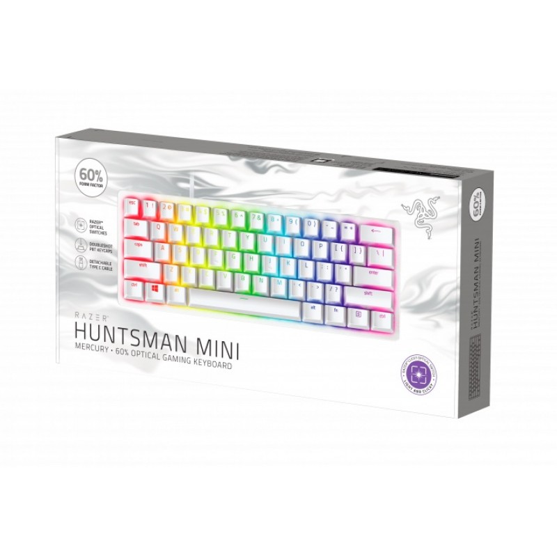 Клавіатура Razer Huntsman Mini Mercury Edition Purple Switch White (RZ03-03390300-R3M1) White USB