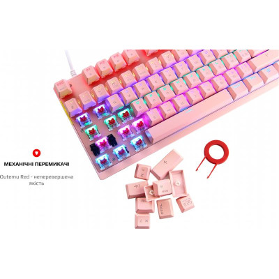 Клавіатура Motospeed K82 Hot-Swap Outemu Red Ukr Pink (mtk82phsr)