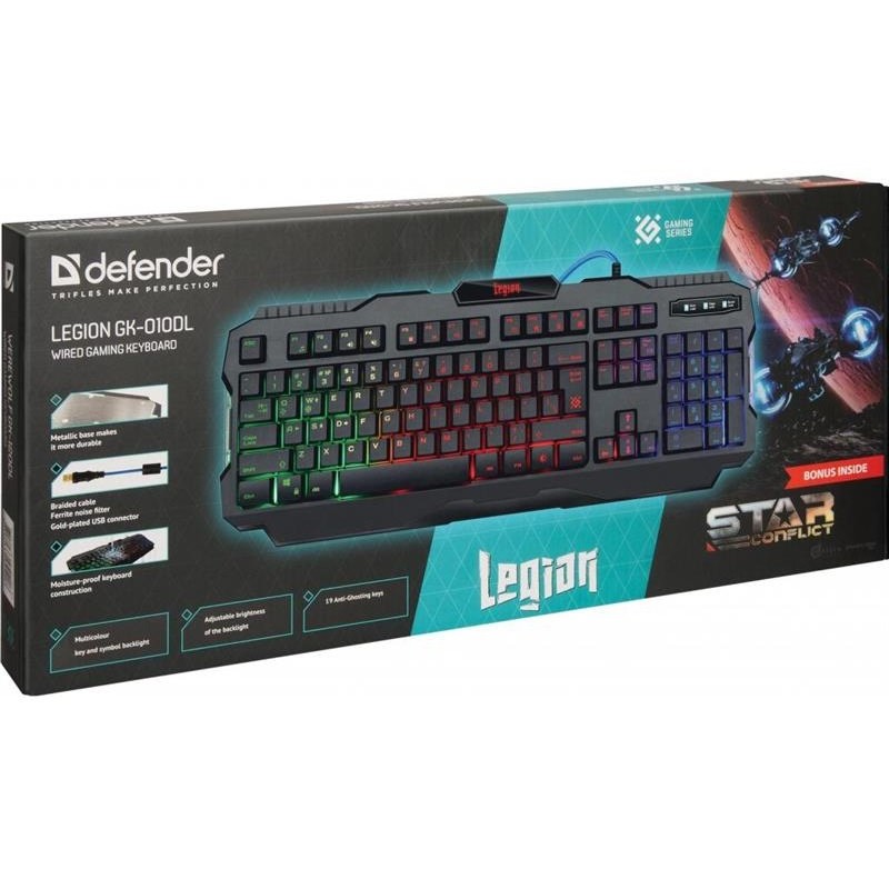 Клавиатура Defender Legion GK-010DL (45010) Black USB