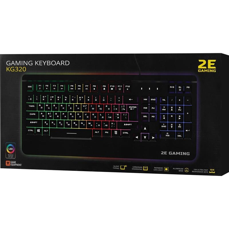 Клавіатура 2E Gaming KG320 LED Ukr Black (2E-KG320UB)