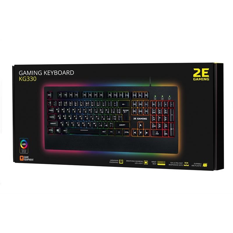 Клавіатура 2E Gaming KG330 LED Ukr Black (2E-KG330UBK)