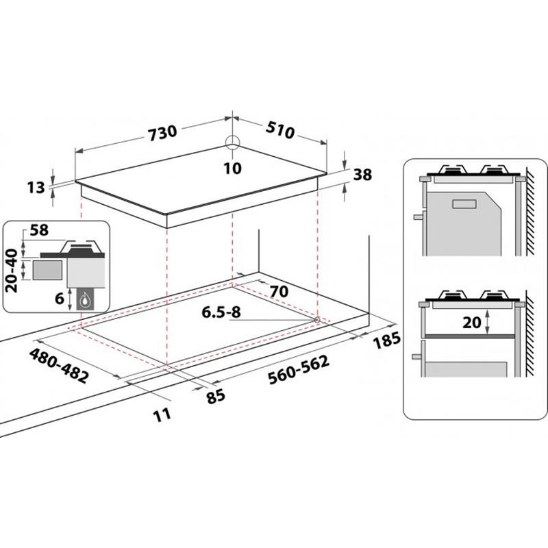 Варильна поверхня Hotpoint-Ariston PPH75GDFIX