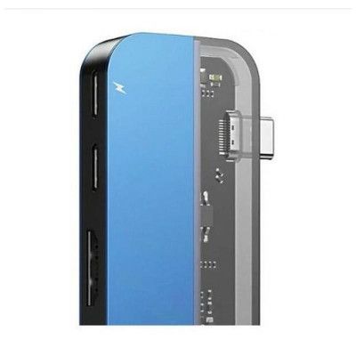 Концентратор USB-C Baseus Transparent Series Blue (CAHUB-TD03)