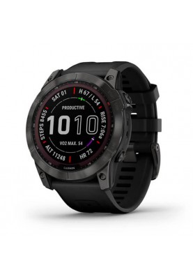 Смарт-годинник Garmin Fenix 7X Sapphire Solar Carbon Gray DLC Titanium with Black Band (010-02541-10)