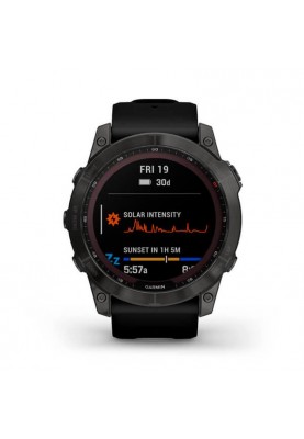 Смарт-годинник Garmin Fenix 7X Sapphire Solar Carbon Gray DLC Titanium with Black Band (010-02541-10)