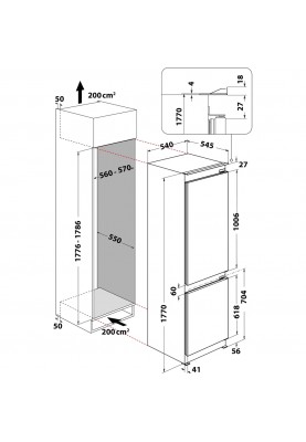Вбудований холодильник Whirlpool ART 459/A+/NF/1