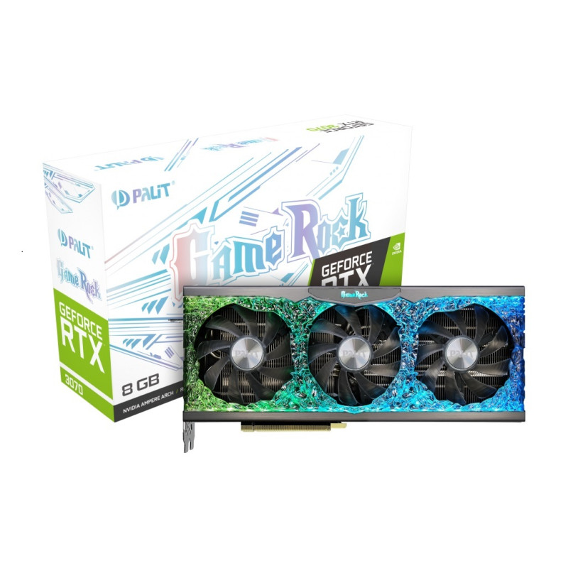 Видеокарта GF RTX 3070 8GB GDDR6 GameRock V1 Palit (NE63070019P2-1040G) (LHR)