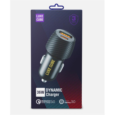 Автомобільний зарядний пристрій Luxe Cube 36W (2USBх3A) Black (4446689880957)