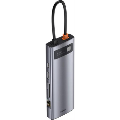 Концентратор USB-C Baseus Metal Gleam Series 9in1 Gray (CAHUB-CU0G)