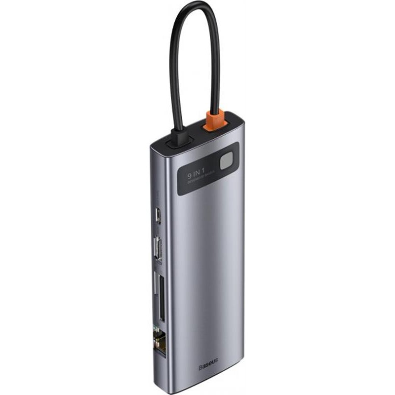 Концентратор USB-C Baseus Metal Gleam Series 9in1 Gray (CAHUB-CU0G)