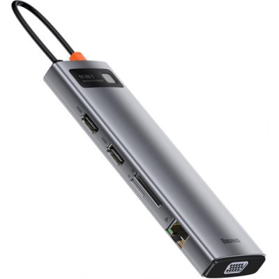 Концентратор USB-C Baseus Metal Gleam Series 11in1 Gray (CAHUB-CT0G)