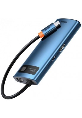 Концентратор USB-C Baseus Metal Gleam Series 6in1 Blue (WKWG000003)