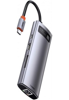 Концентратор USB-C Baseus Metal Gleam Series 8in1 Grey (CAHUB-CV0G)