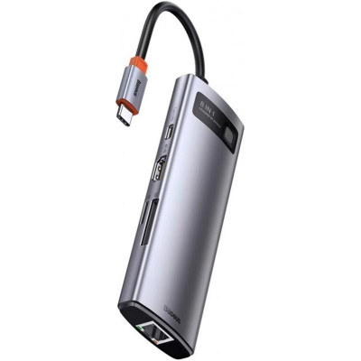 Концентратор USB-C Baseus Metal Gleam Series 8in1 Grey (CAHUB-CV0G)