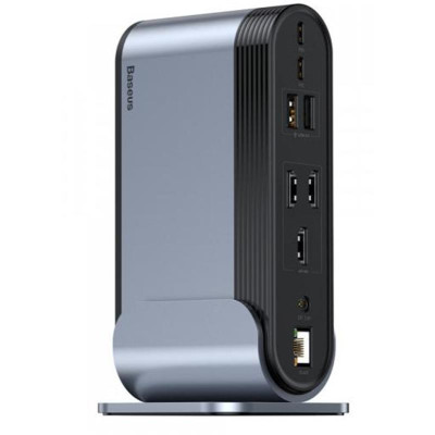 Концентратор USB-C Baseus Multifunctional Working Station Three-Screen Gray (CAHUB-DG0G)