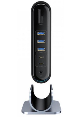 Концентратор USB-C Baseus Multifunctional Working Station Three-Screen Gray (CAHUB-DG0G)