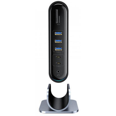 Концентратор USB-C Baseus Multifunctional Working Station Three-Screen Gray (CAHUB-DG0G)