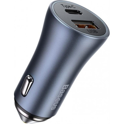 Автомобільний зарядний пристрій Baseus Golden Contactor Pro (1USB, 1USB-C) 40W Dark Gray (CCJD-0G)