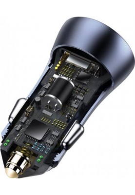 Автомобільний зарядний пристрій Baseus Golden Contactor Pro (1USB, 1USB-C) 40W Dark Gray (CCJD-0G)