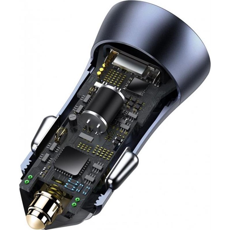 Автомобільний зарядний пристрій Baseus Golden Contactor Pro (1USB, 1USB-C) 40W Dark Gray (CCJD-0G)