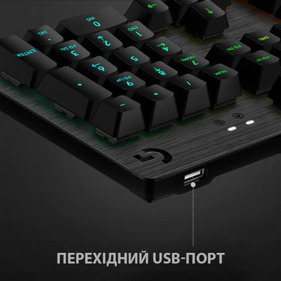 Клавiатура Logitech G512 Carbon Lightsync RGB Mechanical (920-009351) Black USB Клавiатура Logitech G512 Carbon Lightsync RGB Mechanical (920-009351) Black USB