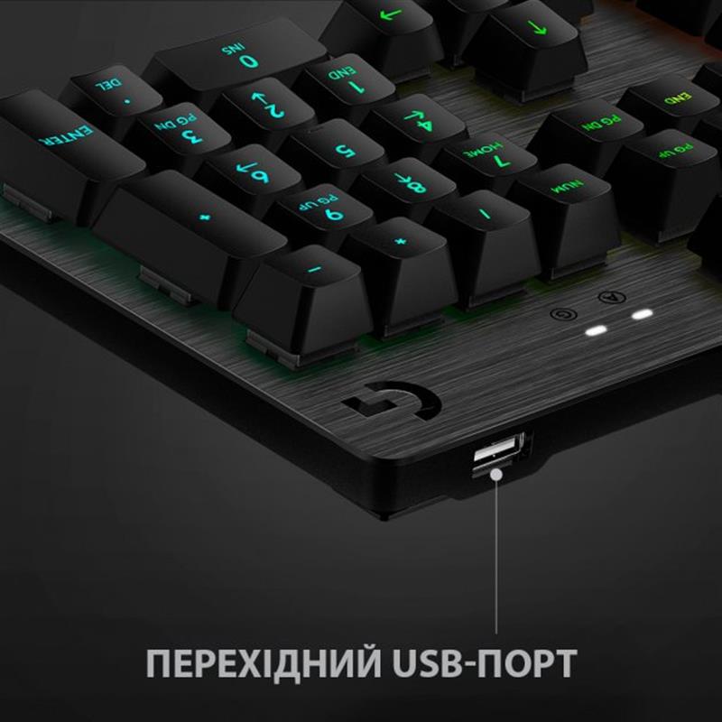 Клавiатура Logitech G512 Carbon Lightsync RGB Mechanical (920-009351) Black USB