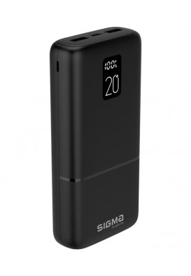 Універсальна мобільна батарея Sigma mobile X-Power SI20A2QL 20000mAh Black (4827798423813)