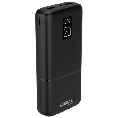 Універсальна мобільна батарея Sigma mobile X-Power SI20A2QL 20000mAh Black (4827798423813)