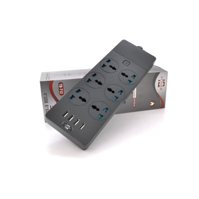 Мережевий фільтр Voltronic ТВ-Т12/19741 6 розеток, 4 USB, 2 м, Black