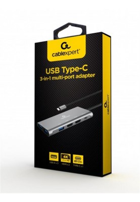 Док-станція Cablexpert USB-C 3-в-1 (A-CM-COMBO3-01)