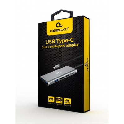 Док-станція Cablexpert USB-C 3-в-1 (A-CM-COMBO3-01)