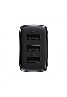 Мережевий зарядний пристрій Baseus Compact 17W (3 USB) Black (CCXJ020101)