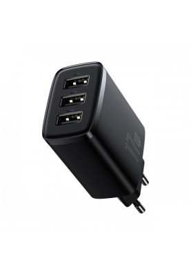 Мережевий зарядний пристрій Baseus Compact 17W (3 USB) Black (CCXJ020101)