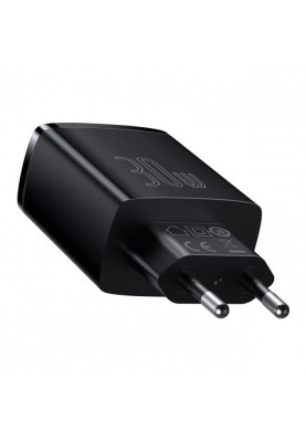 Мережевий зарядний пристрій Baseus Compact Quick Charger 30W QC+ PD (1Type-C + 2USB) Black (CCXJ-E01)