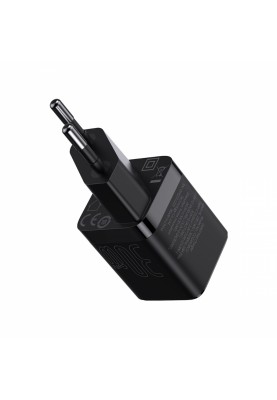 Мережевий зарядний пристрій Baseus GaN3 Fast Charger 30W (1 Type-C) Black (CCGN010101)