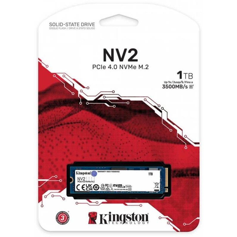 Накопичувач SSD 1TB M.2 NVMe Kingston NV2 M.2 2280 PCIe Gen4.0 x4 (SNV2S/1000G)