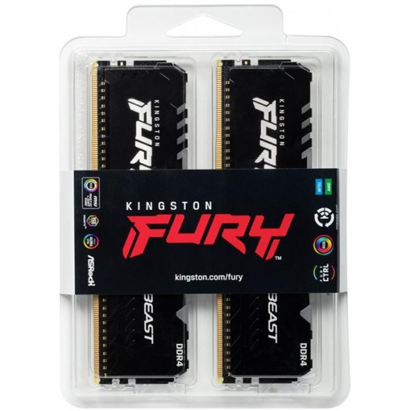 Модуль пам`яті DDR4 2x32GB/2666 Kingston Fury Beast RGB (KF426C16BBAK2/64)