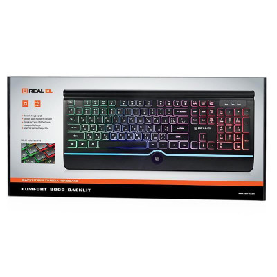 Клавіатура REAL-EL Comfort 8000 Backlit Ukr Black Клавіатура REAL-EL Comfort 8000 Backlit Ukr Black