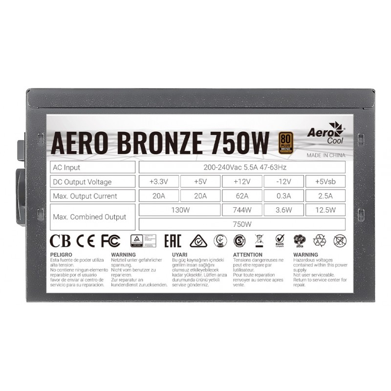 Блок живлення AeroCool Aero Bronze 750 (ACPB-AR75AEC.11) 750W