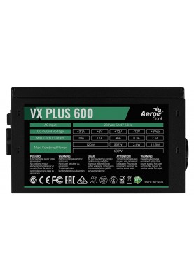 Блок живлення AeroCool VX Plus 600 (ACPN-VS60NEY.11) 600W