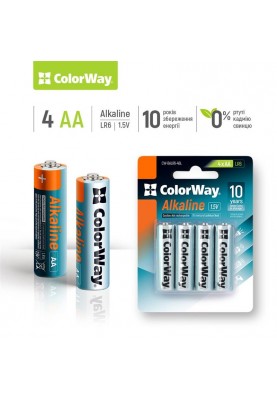 Батарейка ColorWay Alkaline Power AA/LR06 BL 4шт